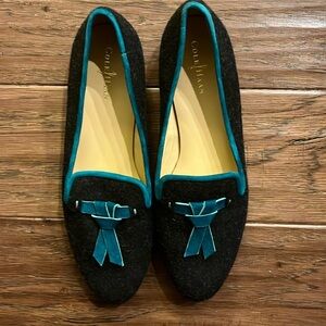 Cole Haan Nike Sabrina Women’s Charcoal Wool Driving Suede Trim Loafers 7